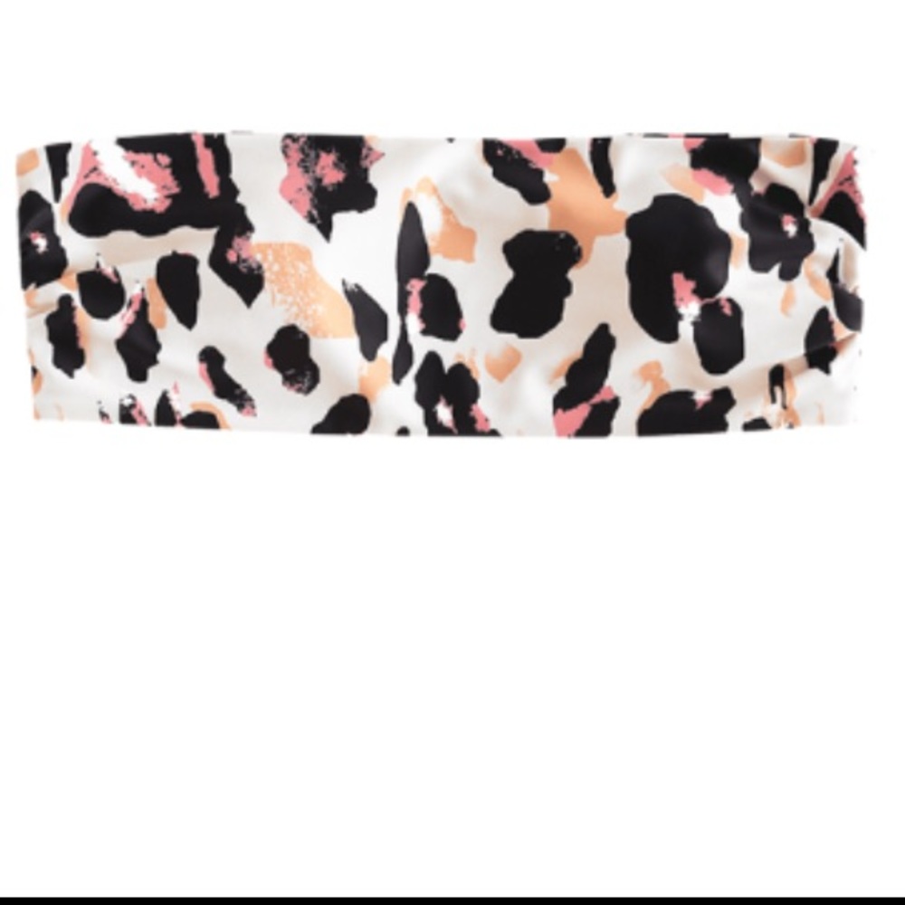 Leopard print bikini bandeau